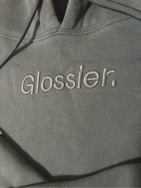 Glossier Hoodie in Deep Teal with Raised Logo